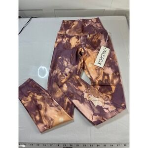 Wildfox Womens High Waist 7/8 Leggings Apricot Ink Wash Marble IP134844 XS New